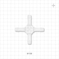 Cross Connector, Barbed - Fits 3/8 inch ID Tubing (0.375 inch, 9.53 mm) - 61135