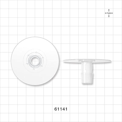 Bag Port Flange with Dimples, Barbed, Natural - Fits 1/2 inch ID Tubing (0.5 inch, 12.7 mm) - 61141