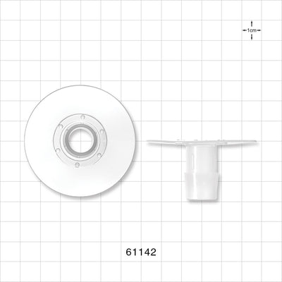 Bag Port Flange with Dimples, Barbed, Natural - Fits 5/8 inch ID Tubing (0.625 inch, 15.88 mm) - 61142