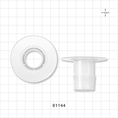 Bag Port Flange with Dimples, Barbed, Natural - Fits 1 inch ID Tubing (25.4 mm) - 61144