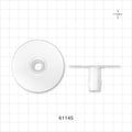 Bag Port Flange with Flat Plate, Barbed, Natural - Fits 1/2 inch ID Tubing (0.5 inch, 12.7 mm) - 61145