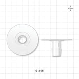 Bag Port Flange with Flat Plate, Barbed, Natural - Fits 5/8 inch ID Tubing (0.625 inch, 15.88 mm) - 61146