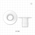 Bag Port Flange with Flat Plate, Barbed, Natural - Fits 1 inch ID Tubing (25.4 mm) - 61148