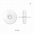 Bag Port Flange with Opposable Barbs, Natural - Fits 1/2 inch ID Tubing (0.5 inch, 12.7 mm) - 61149