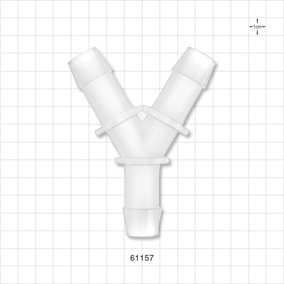 Y Connector, Barbed, Natural - Fits 3/4 inch ID Tubing (0.75 inch, 19.05 mm) - 61157