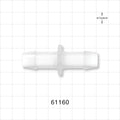 Straight Connector, Barbed, Natural - Fits 1/2 inch ID Tubing (0.5 inch, 12.7 mm) - 61160