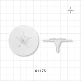 Bag Port Flange with Ribbed Base, Barbed, Natural - Fits 1/8 inch ID Tubing (0.125 inch, 3.18 mm) - 61175