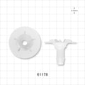 Bag Port Flange with Ribbed Base, Barbed, Natural - Fits 3/8 inch ID Tubing (0.375 inch, 9.53 mm) - 61178