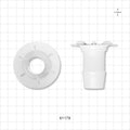 Bag Port Flange with Ribbed Base, Barbed, Natural - Fits 1 inch ID Tubing (25.4 mm) - 61179