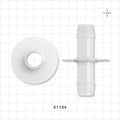 Bag Port Flange with Opposable Barbs, Natural - Fits 3/4 inch ID Tubing (0.75 inch, 19.05 mm) - 61184