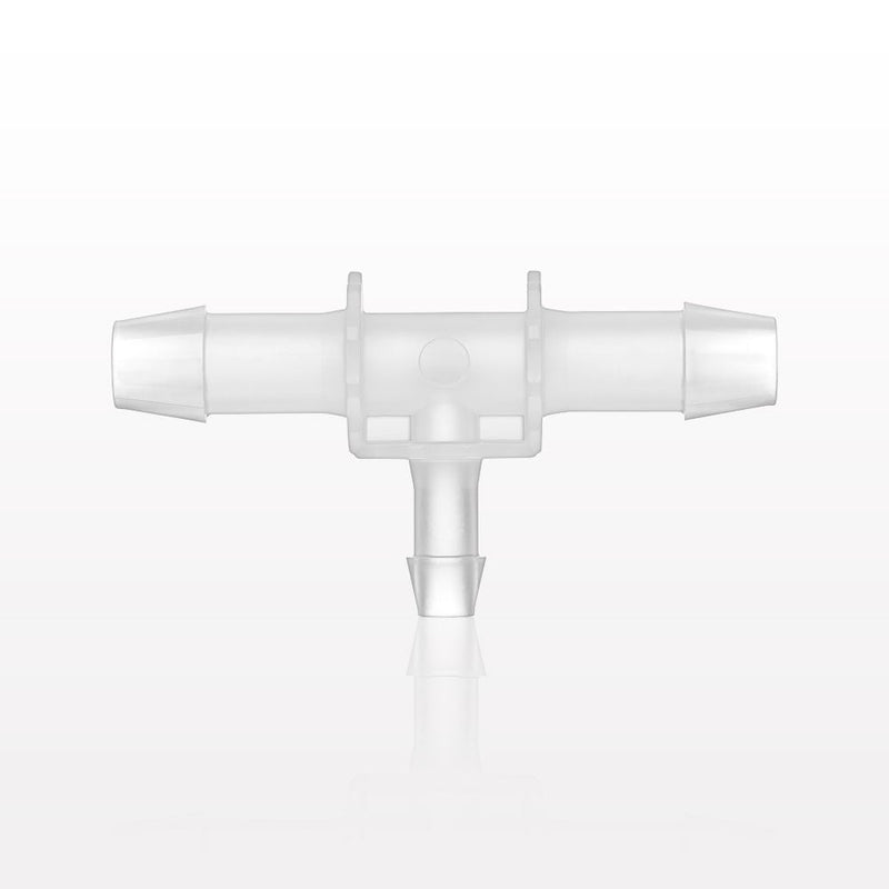 T Connector, Reducer, Barbed, Natural - Fits 3/8 inch ID Tubing (0.375 inch, 9.53 mm); Fits 1/4 inch ID Tubing (0.25 inch, 6.35 mm) - 61204