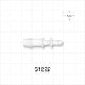 Straight Connector, Reducer, Barbed, Natural - Fits 1/4 inch x 1/8 inch ID Tubing (0.25 inch x 0.125 inch, 6.35 mm x 3.18 mm) - 61222