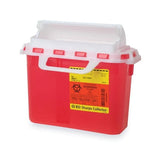 Becton-Dickinson -Sharps Container 5.4qt Red 4-8/10x12x12" Horizontal Counterbalanced Door Lid Plastic Non-Sterile Each, 20 EA/CA 305517