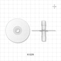 Bag Port Flange with Opposable Barbs, Natural - Fits 3/8 inch ID Tubing (0.375 inch, 9.53 mm) - 61226