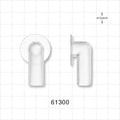 Bag Port Flange with Flat Plate, Elbow, Natural - 0.375 inch ID / 0.5 inch OD, 1 inch Flange (9.53 mm ID / 12.7 mm OD, 25.4 mm Flange) - 61300