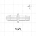 Straight Connector, Barbed, Natural - Fits 3/8 inch ID Tubing (0.375 inch, 9.53 mm) - 61302