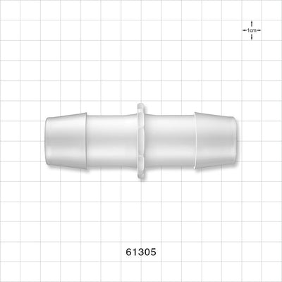 Straight Connector, Barbed, Natural - Fits 1 inch ID Tubing (25.4 mm) - 61305