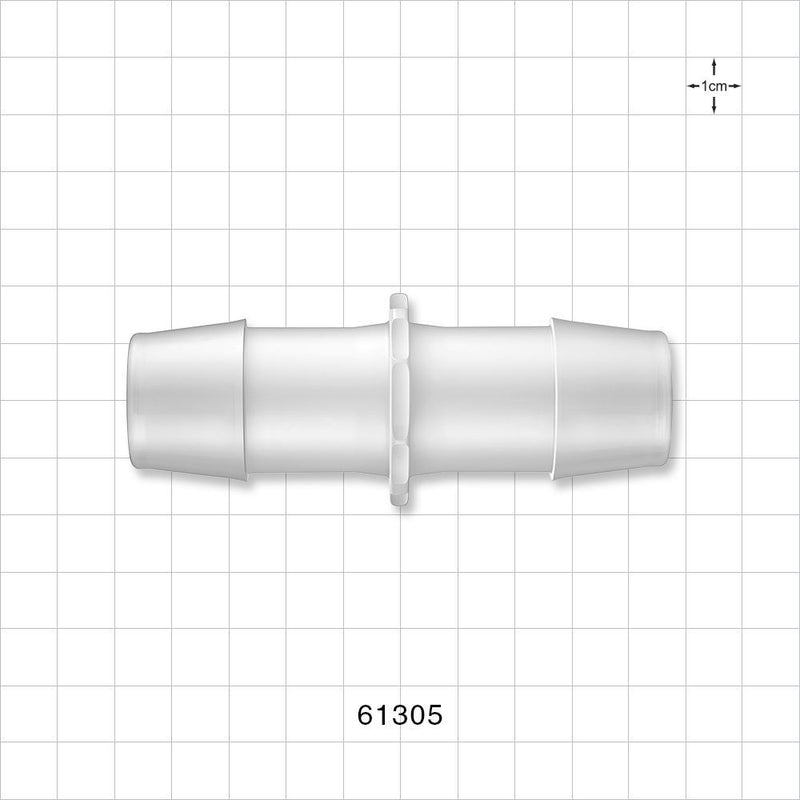 Straight Connector, Barbed, Natural - Fits 1 inch ID Tubing (25.4 mm) - 61305