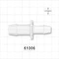 Straight Connector, Reducer, Barbed, Natural - Fits 1/2 inch x 3/8 inch ID Tubing (0.5 inch x 0.375 inch, 12.7 mm x 9.53 mm) - 61306