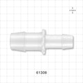 Straight Connector, Reducer, Barbed, Natural - Fits 1 inch x 3/4 inch ID Tubing (1 inch x 0.75 inch, 25.4 mm x 19.05 mm) - 61308