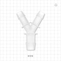 Y Connector, Reducer, Barbed, Natural - Fits 3/4 inch ID Tubing (0.75 inch, 19.05 mm); Fits 1 inch ID Tubing (1 inch, 25.4 mm) - 61316