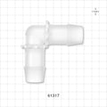 Elbow Connector, Barbed, Natural - Fits 1 inch ID Tubing (25.4 mm) - 61317