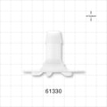 Bag Port Flange with Ribbed Base, Barbed, Natural - Fits 1/2 inch ID Tubing (0.5 inch, 12.7 mm) - 61330