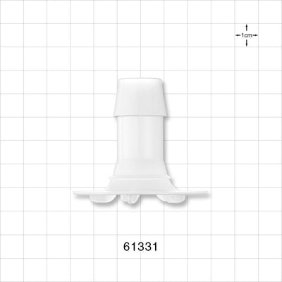 Bag Port Flange with Ribbed Base, Barbed, Natural - Fits 3/4 inch ID Tubing (0.75 inch, 19.05 mm) - 61331