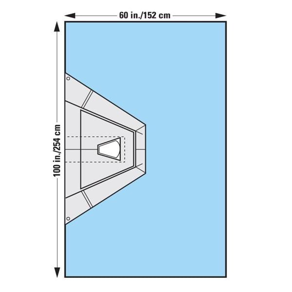 O & M Halyard -Orthoarts 100x60" Sterile Arthroscopy Drape Fenestrated 89492