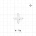 Cross Connector, Barbed - Fits 1/8 inch ID Tubing (0.125 inch, 3.18 mm) - 61402
