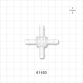 Cross Connector, Barbed - Fits 1/4 inch ID Tubing (0.25 inch, 6.35 mm) - 61403