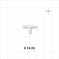 T Connector, Barbed, Natural - Fits 3/32 inch ID Tubing (0.094 inch, 2.38 mm) - 61406