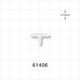 T Connector, Barbed, Natural - Fits 3/32 inch ID Tubing (0.094 inch, 2.38 mm) - 61406