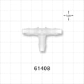 T Connector, Barbed, Natural - Fits 3/16 inch ID Tubing (0.188 inch, 4.76 mm) - 61408