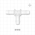 T Connector, Barbed, Natural - Fits 3/8 inch ID Tubing (0.375 inch, 9.53 mm) - 61410