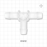 T Connector, Barbed, Natural - Fits 5/8 inch ID Tubing (0.625 inch, 15.88 mm) - 61412