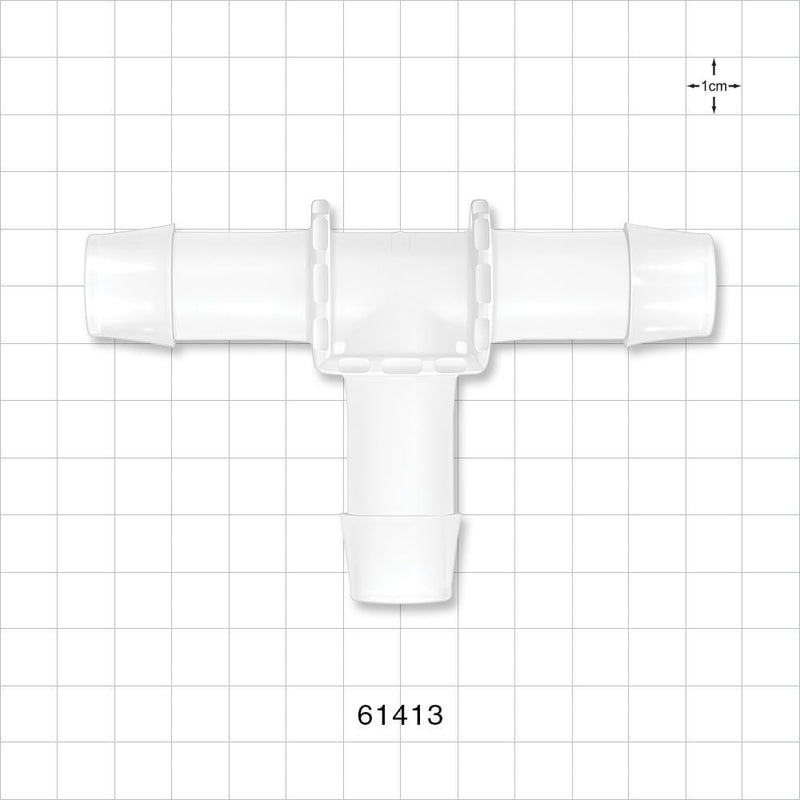 T Connector, Barbed, Natural - Fits 3/4 inch ID Tubing (0.75 inch, 19.05 mm) - 61413