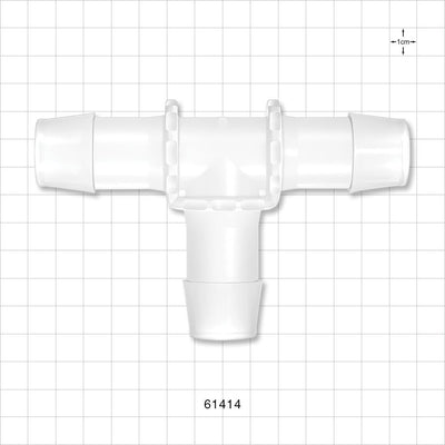 T Connector, Barbed, Natural - Fits 1 inch ID Tubing (1 inch, 25.4 mm) - 61414