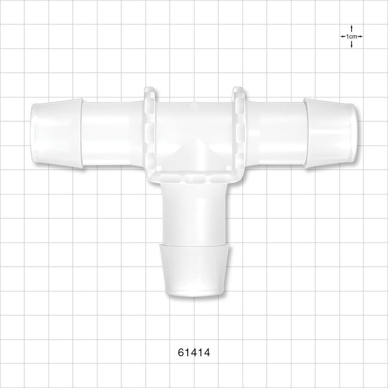 T Connector, Barbed, Natural - Fits 1 inch ID Tubing (1 inch, 25.4 mm) - 61414