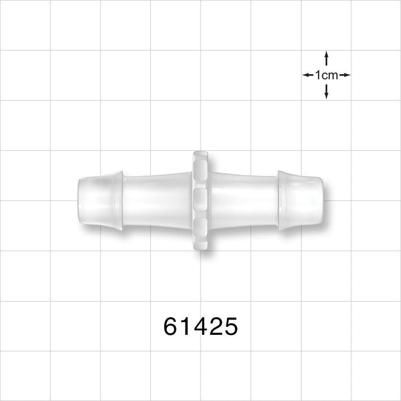 Straight Connector, Barbed Natural - Fits 3/8 inch ID Tubing (0.375 inch, 9.53 mm) - 61425