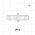Straight Connector, Barbed Natural - Fits 1/2 inch ID Tubing (0.5 inch, 12.7 mm) - 61426