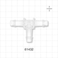 T Connector, Barbed, Natural - Fits 3/8 inch ID Tubing (0.375 inch, 9.53 mm) - 61432