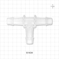 T Connector, Barbed, Natural - Fits 3/4 inch ID Tubing (0.75 inch, 19.05 mm) - 61434
