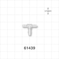T Connector, Reducer, Barbed, Natural - Fits 3/32 inch ID Tubing (0.094 inch, 2.38 mm); Fits 1/8 inch ID Tubing (0.125 inch, 3.18 mm) - 61439
