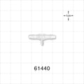 T Connector, Reducer, Barbed, Natural - Fits 1/8 inch ID Tubing (0.125 inch, 3.18 mm); Fits 1/16 inch ID Tubing (0.063 inch, 1.59 mm) - 61440