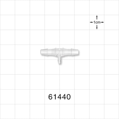 T Connector, Reducer, Barbed, Natural - Fits 1/8 inch ID Tubing (0.125 inch, 3.18 mm); Fits 1/16 inch ID Tubing (0.063 inch, 1.59 mm) - 61440