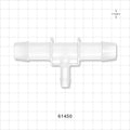 T Connector, Reducer, Barbed, Natural - Fits 3/4 inch ID Tubing (0.75 inch, 19.05 mm); Fits 3/8 inch ID Tubing (0.375 inch, 9.53 mm) - 61450