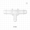 T Connector, Reducer, Barbed, Natural - Fits 3/4 inch ID Tubing (0.75 inch, 19.05 mm); Fits 1/2 inch ID (0.5 inch, 12.7 mm) - 61452