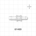 Straight Connector, Reducer, Barbed, Natural - Fits 1/4 inch x 3/16 inch ID Tubing (0.25 inch x 0.188 inch, 6.35 mm x 4.76 mm) - 61469