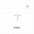 T Connector, Reducer, Barbed, Natural - Fits 1/16 inch ID Tubing (0.063 inch, 1.59 mm); Fits 1/8 inch ID Tubing (0.125 inch, 3.18 mm) - 61531